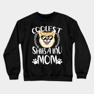 Glasses Coolest Shiba Inu Dog Mom Crewneck Sweatshirt